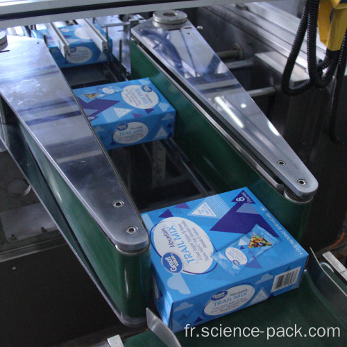 Machine de cartonnage automatique de sachets de collations de biscuits